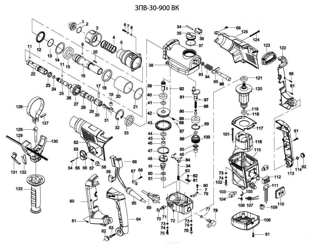 Инструмент [ЗПВ-30-900 ВК] - разборная схема